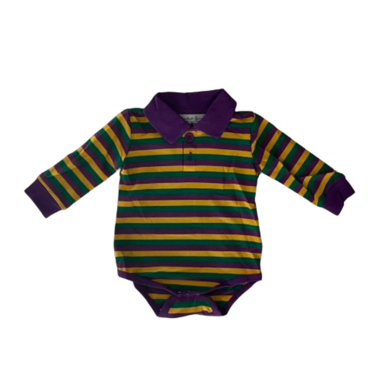 Mardi Gras Striped Collared Bodysuit