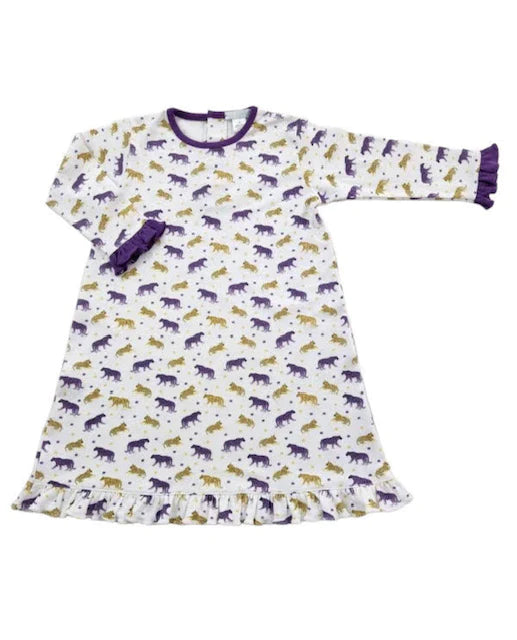 Purple & Gold Tiger Gown