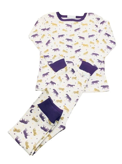 Purple & Gold Tiger Pajama Set