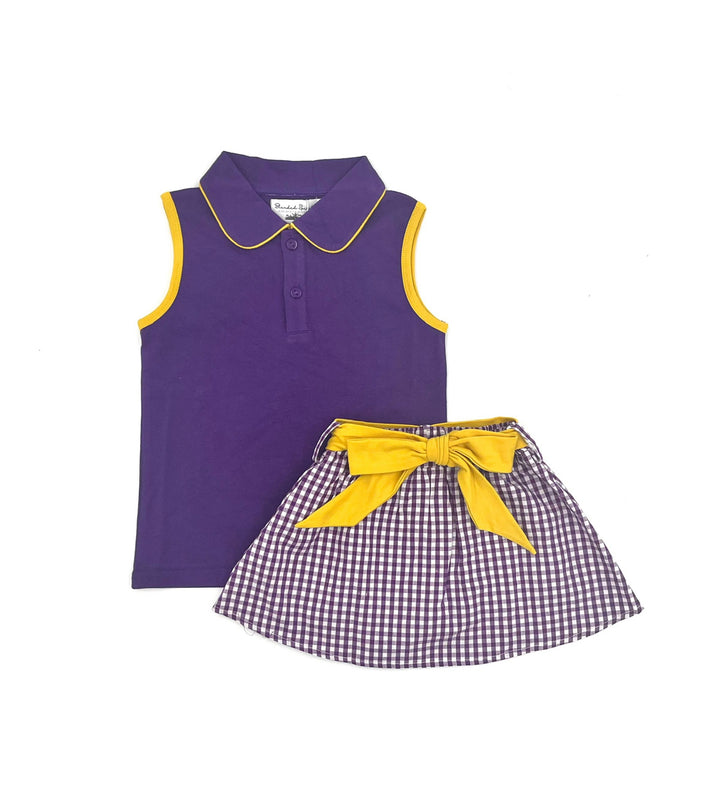 Purple/Gold Skirt Set