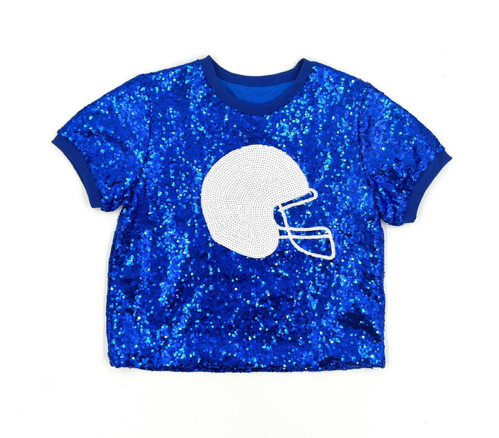 Royal Blue/White Helmet Sequin Top