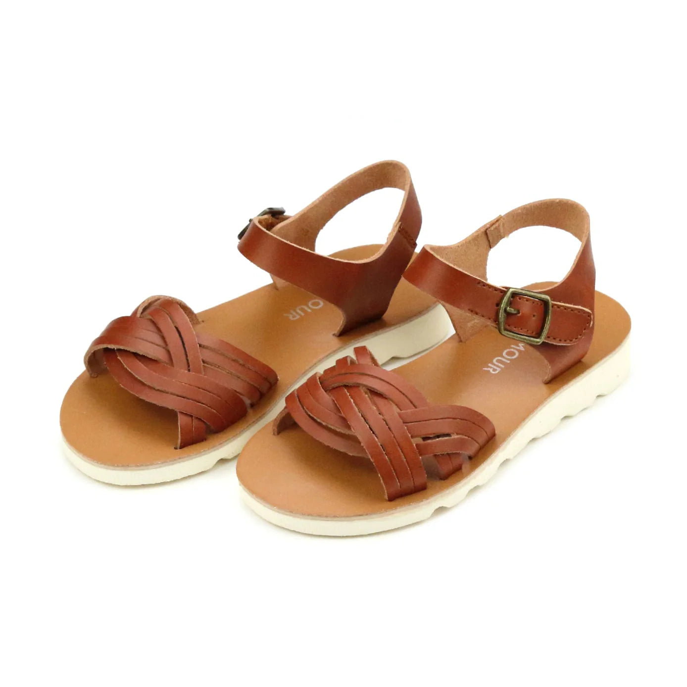 Athena Braided Sandal - Cognac