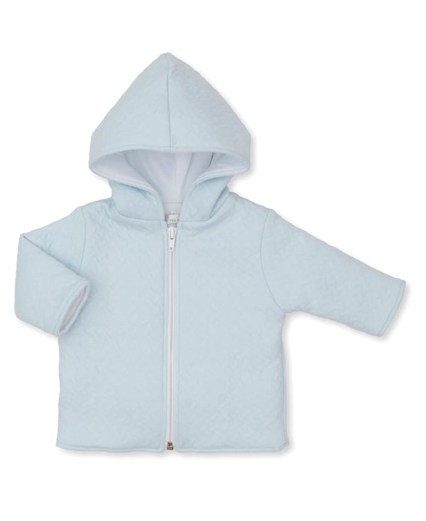 Classic Jacquards Blue Padded Jacket
