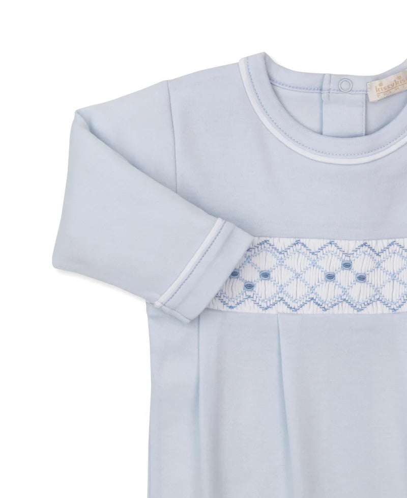 Light Blue Hand Smocked Footie CLB Summer 26