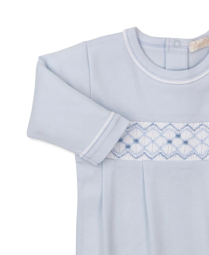 Light Blue Hand Smocked Footie CLB Summer 26