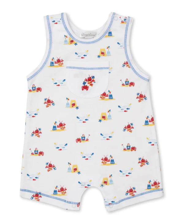 Lobsters Sandy Smiles Blue Sleeveless Playsuit