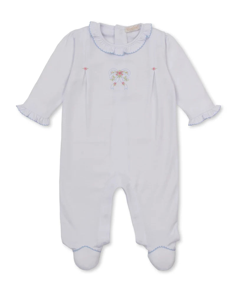Premier Rose Bow Hand Emb. Ruffle Footie