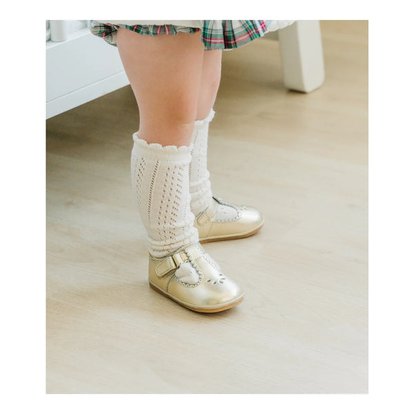 Dottie Scalloped T-Strap Mary Jane Gold (Baby)
