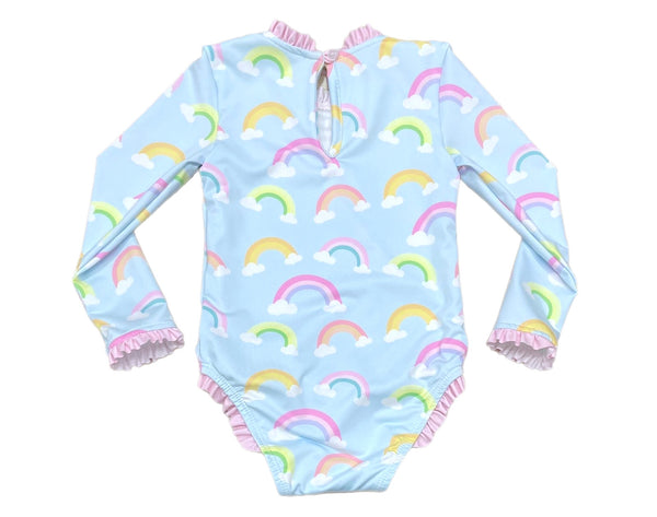 Leighton One Piece Long Sleeve Rash Guard- Rainbow