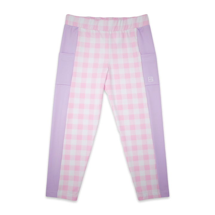 Lila Legging-Light Pink Buffalo Check