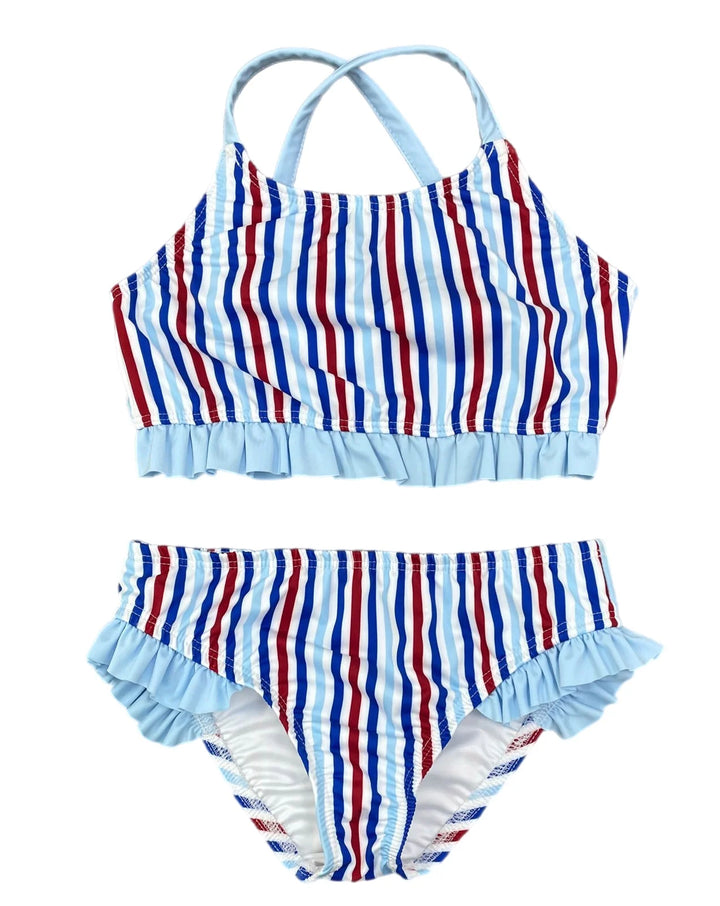 Lila Two Piece Swim- Patriotic Stripes