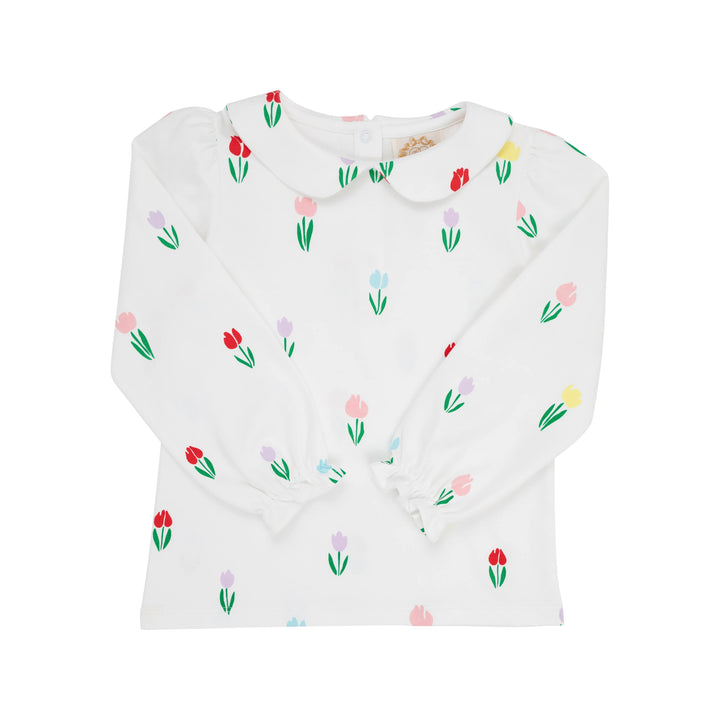 Long Sleeve Maude's Peter Pan Collar Shirt - Travilah Tulip