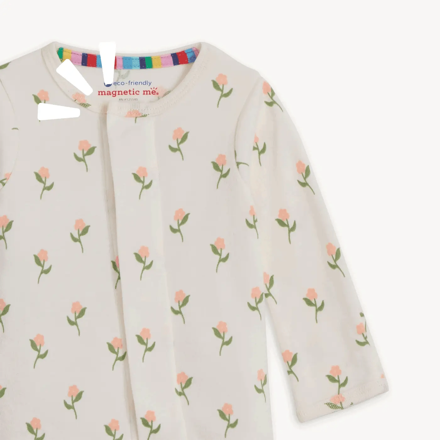 Floral Chicken Tender Organic Cotton Magnetic Footie