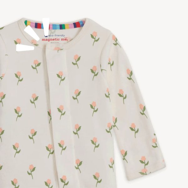 Floral Chicken Tender Organic Cotton Magnetic Footie