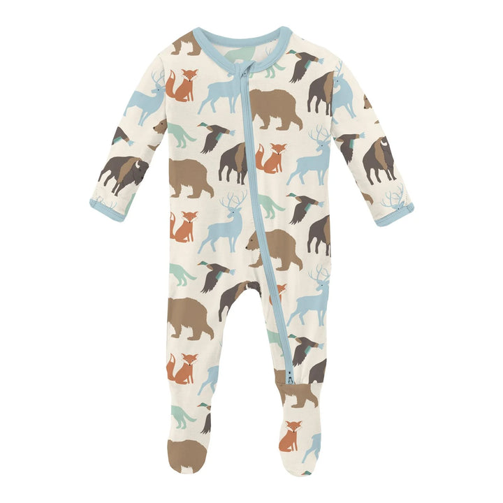 Print Footie with 2 Way Zipper in National Wildlife Federation