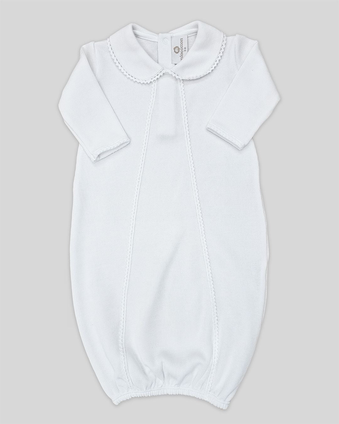 Milen Baby Gown - Special Knit White