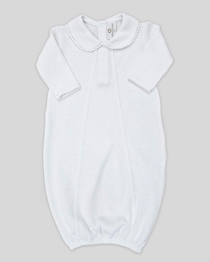 Milen Baby Gown - Special Knit White