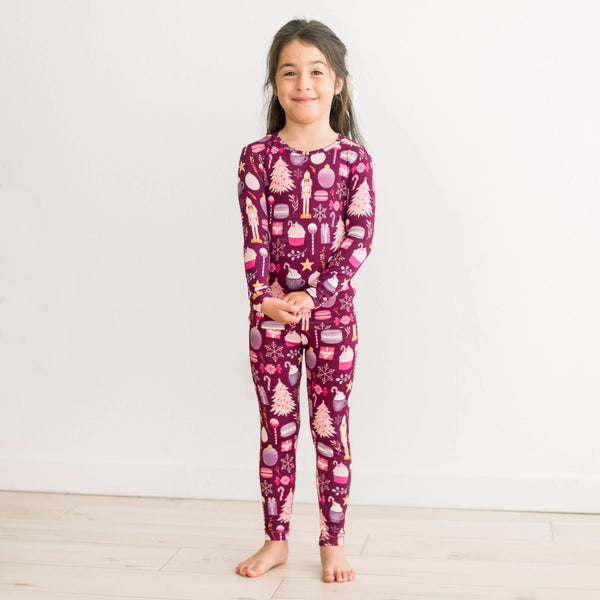 Print Long Sleeve Pajama-Melody Sugar Plum