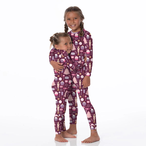 Print Long Sleeve Pajama-Melody Sugar Plum