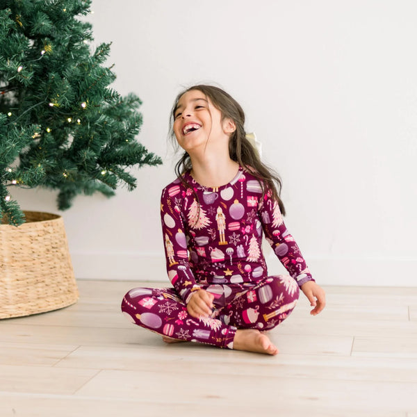 Print Long Sleeve Pajama-Melody Sugar Plum