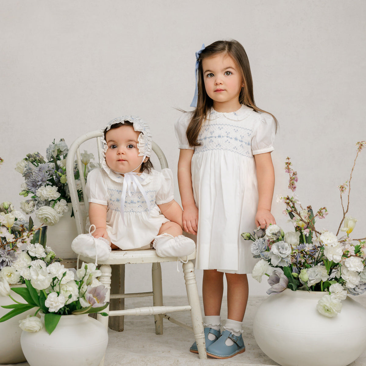 Girls Heritage Bleu Dress - Ivory