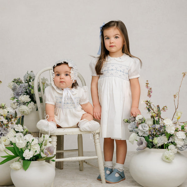 Girls Heritage Bleu Dress - Ivory