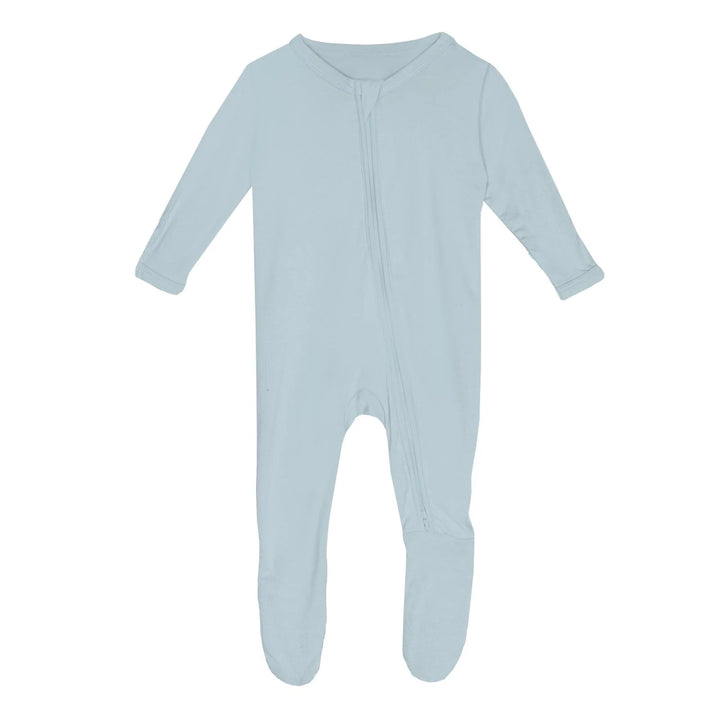 Footie with 2 Way Zipper in Spring Sky