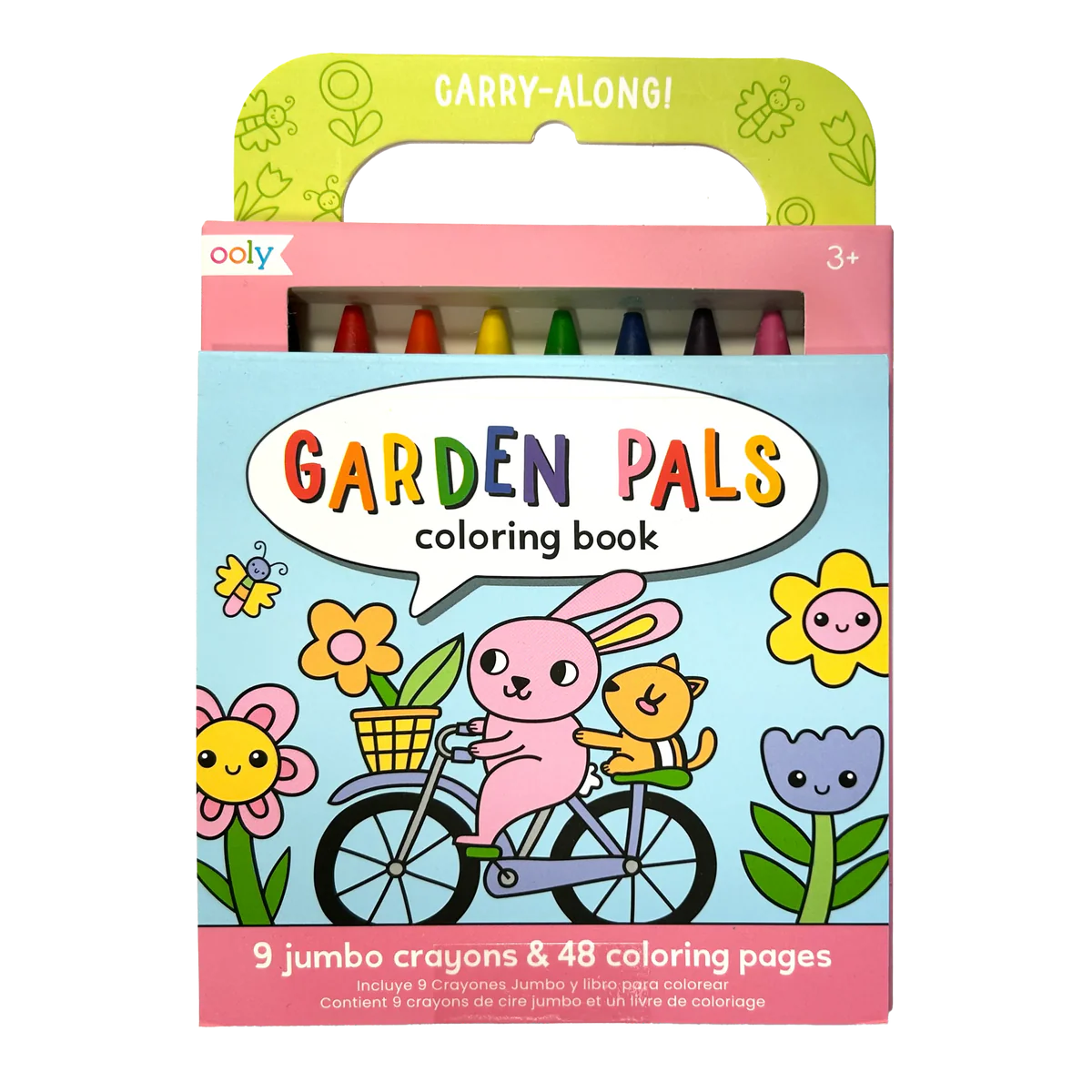 Carry Along! Coloring Book and Crayon Set - Garden Pals - Set of 9 Crayons