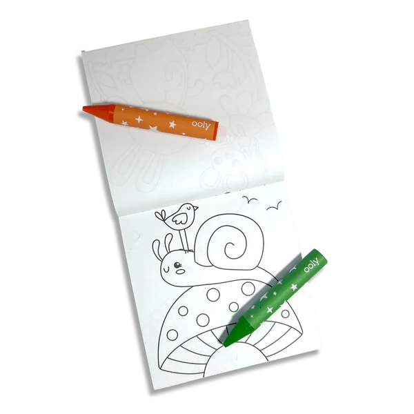 Carry Along! Coloring Book and Crayon Set - Garden Pals - Set of 9 Crayons