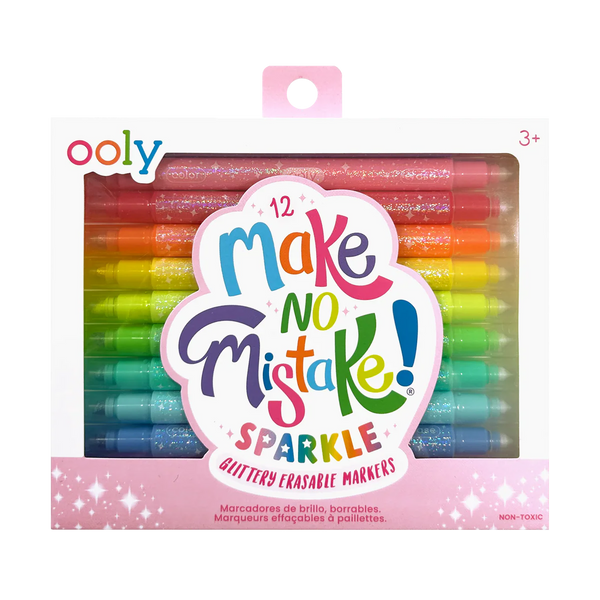 Make No Mistake! Sparkle Glittery Erasable Markers - Set of 12