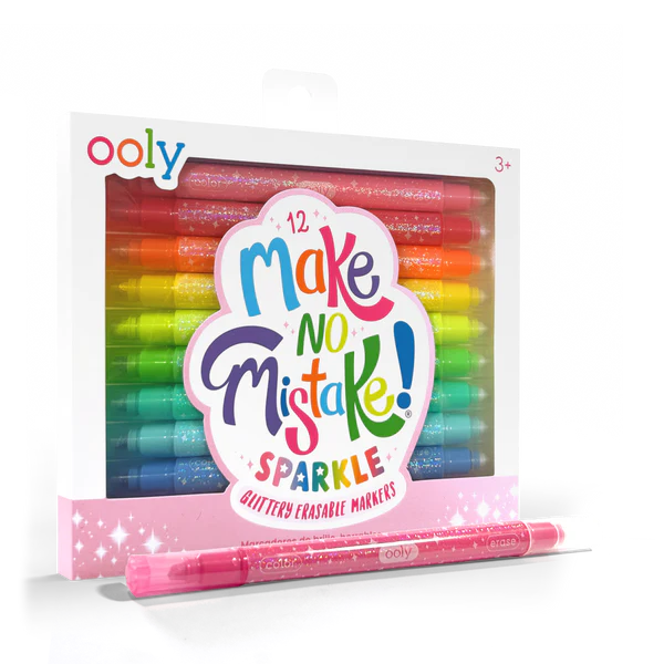 Make No Mistake! Sparkle Glittery Erasable Markers - Set of 12