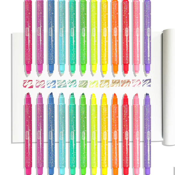 Make No Mistake! Sparkle Glittery Erasable Markers - Set of 12