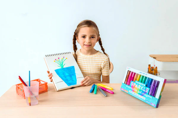 Rainbow Sparkle Metallic Watercolor Gel Crayons - Set of 12