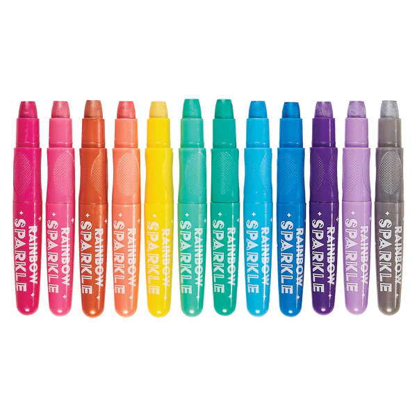 Rainbow Sparkle Metallic Watercolor Gel Crayons - Set of 12
