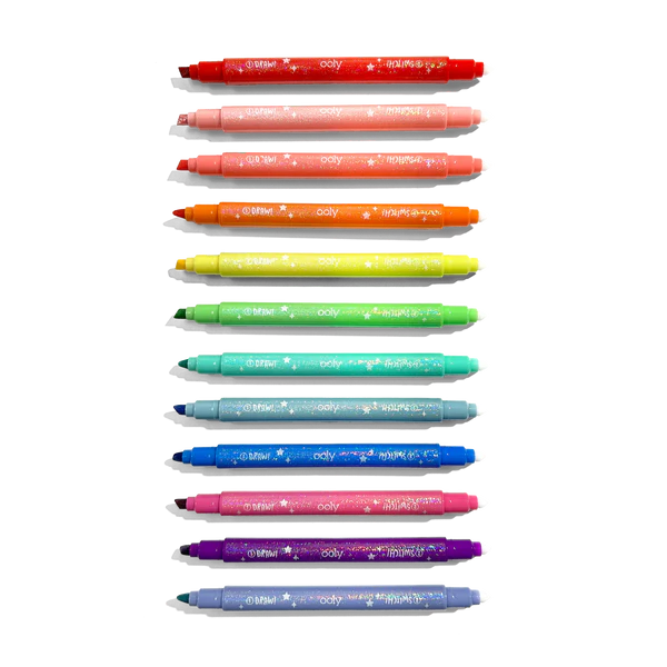 Switch-Eroo Sparkle Glittery Color Changing Markers - Set of 12