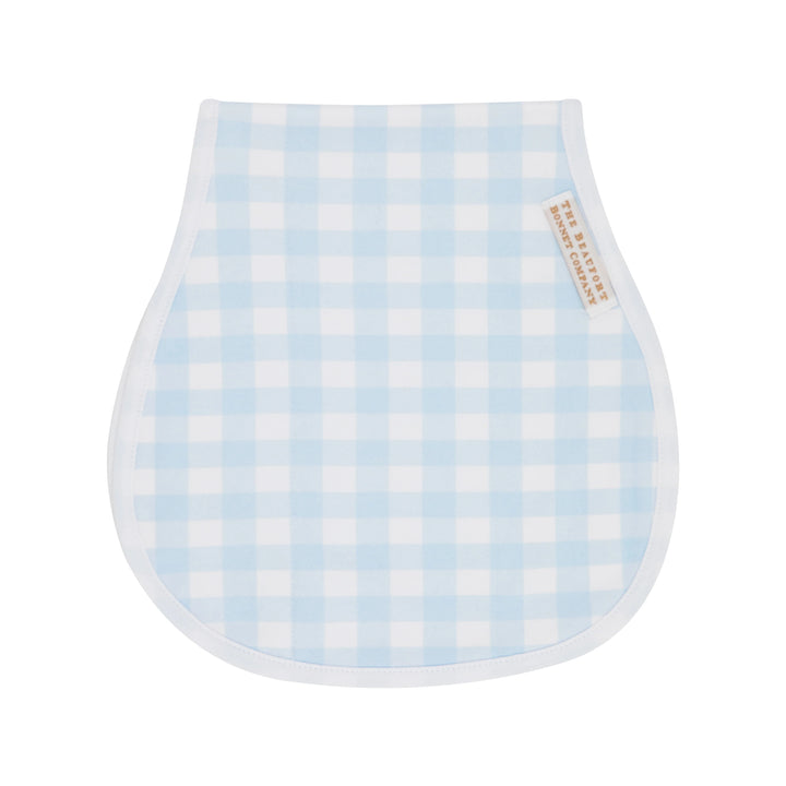 Oopsie Daisy Burp Cloth - Buckhead Blue Gingham with Worth Avenue White