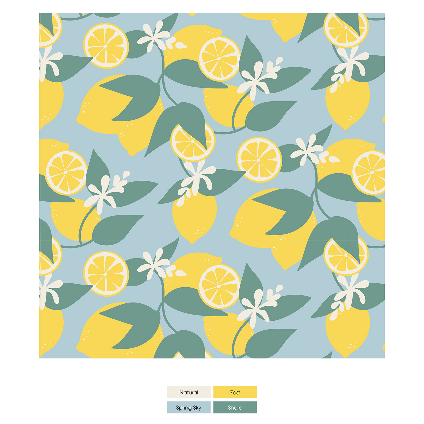 Print Short Sleeve Pajama Set in Spring Sky Lemonade