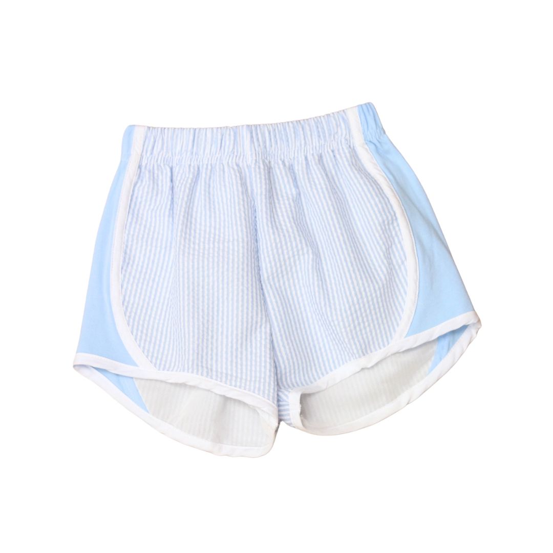 Baby Blue Seersucker Wind Shorts