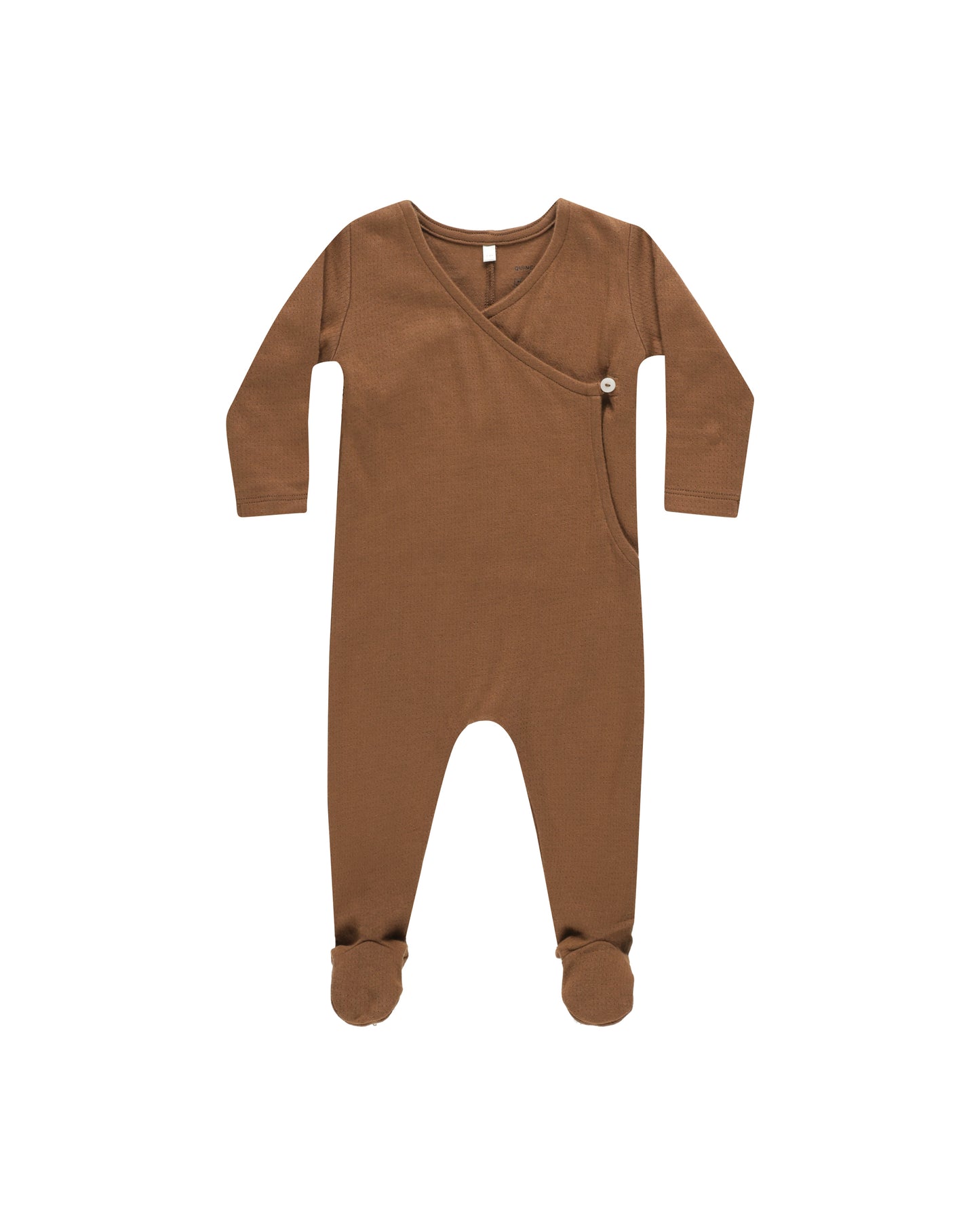 Pointelle Wrap Footie - Cinnamon