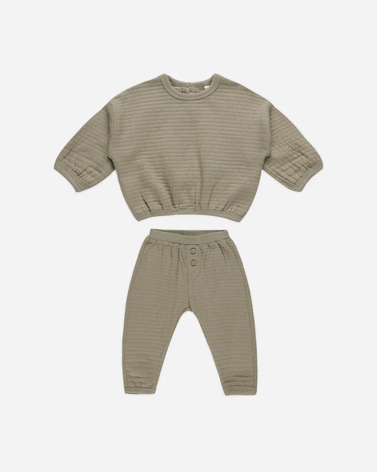 Textured Sweat Set || Olive