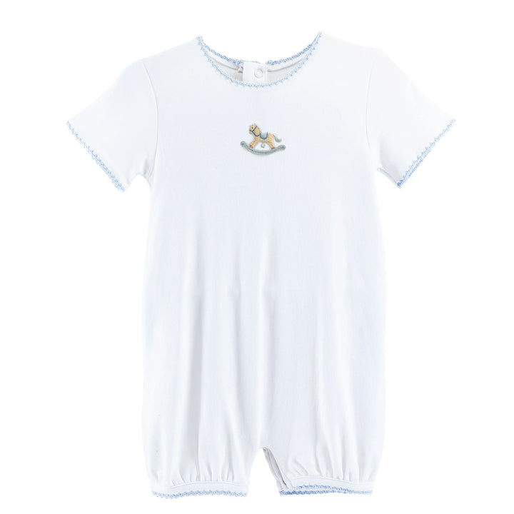 Cute Rocking Horse Embroidered Romper