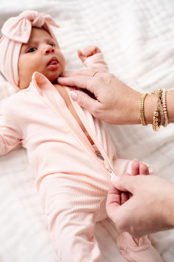 Rosie Ribbed Zipper Footies