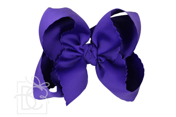 Extra Large Scalloped Edge Grosgrain Hair Bow