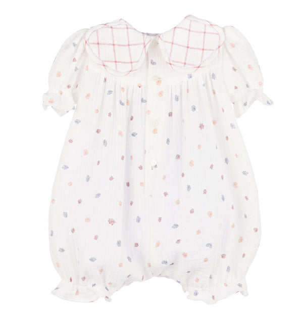 Little Leafy Petal Playsuit, Red