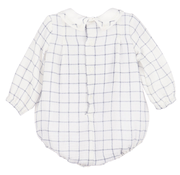 Cozy Checks Boy Bubble, Blue