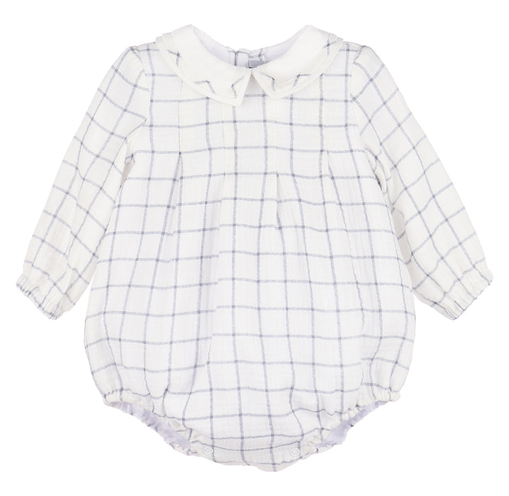 Cozy Checks Boy Bubble, Blue
