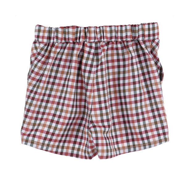 Cider Checks Boy Short Set, Print