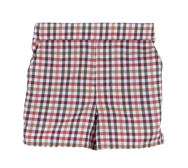 Cider Checks Boy Short Set, Print