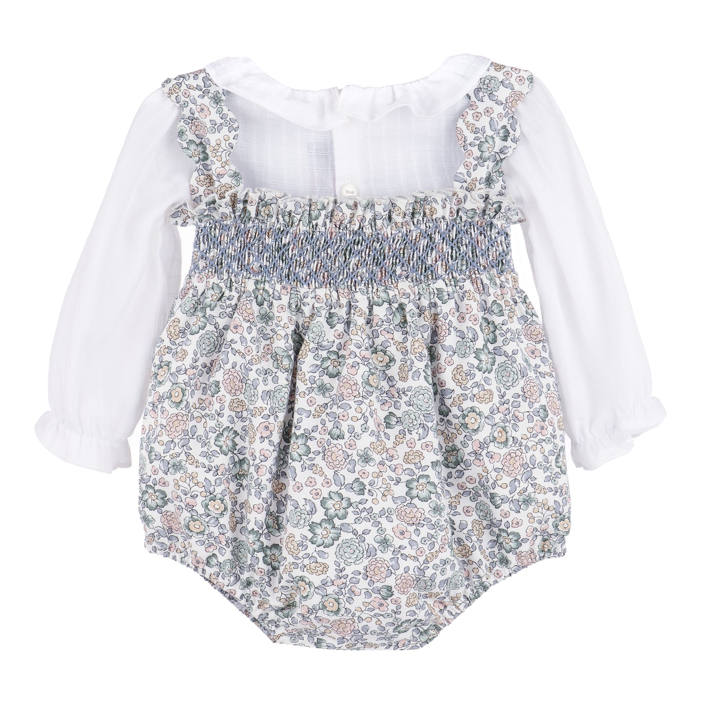 Bouncy Blooms Smock Overall, Blue