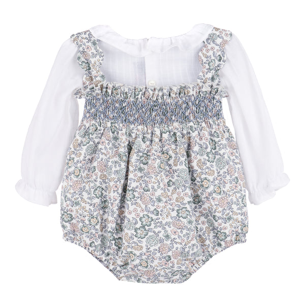 Bouncy Blooms Smock Overall, Blue